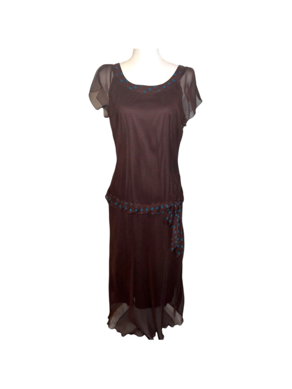 Y2k Avant Garde Brown & Teal Maxi-Midi